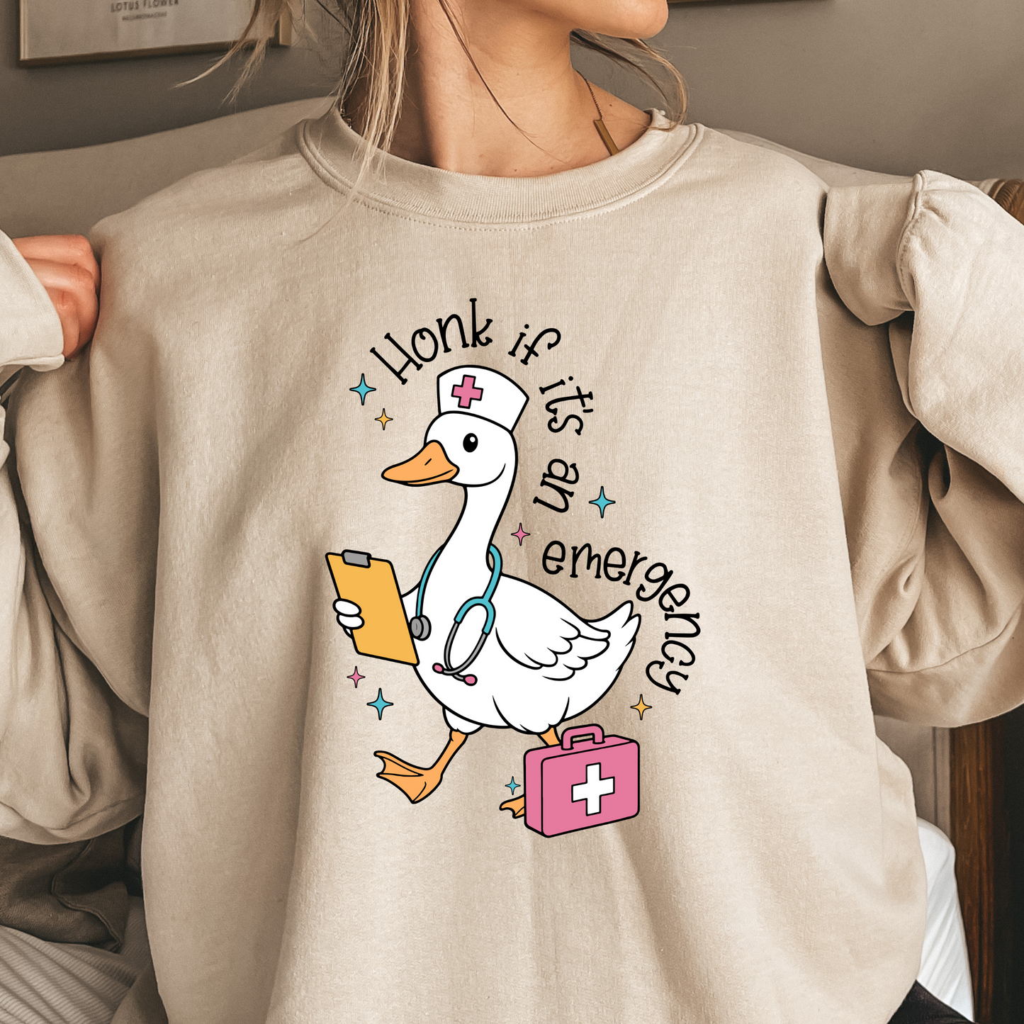 Honk If Its An Emergency Crewneck Pullover Sweatshirt