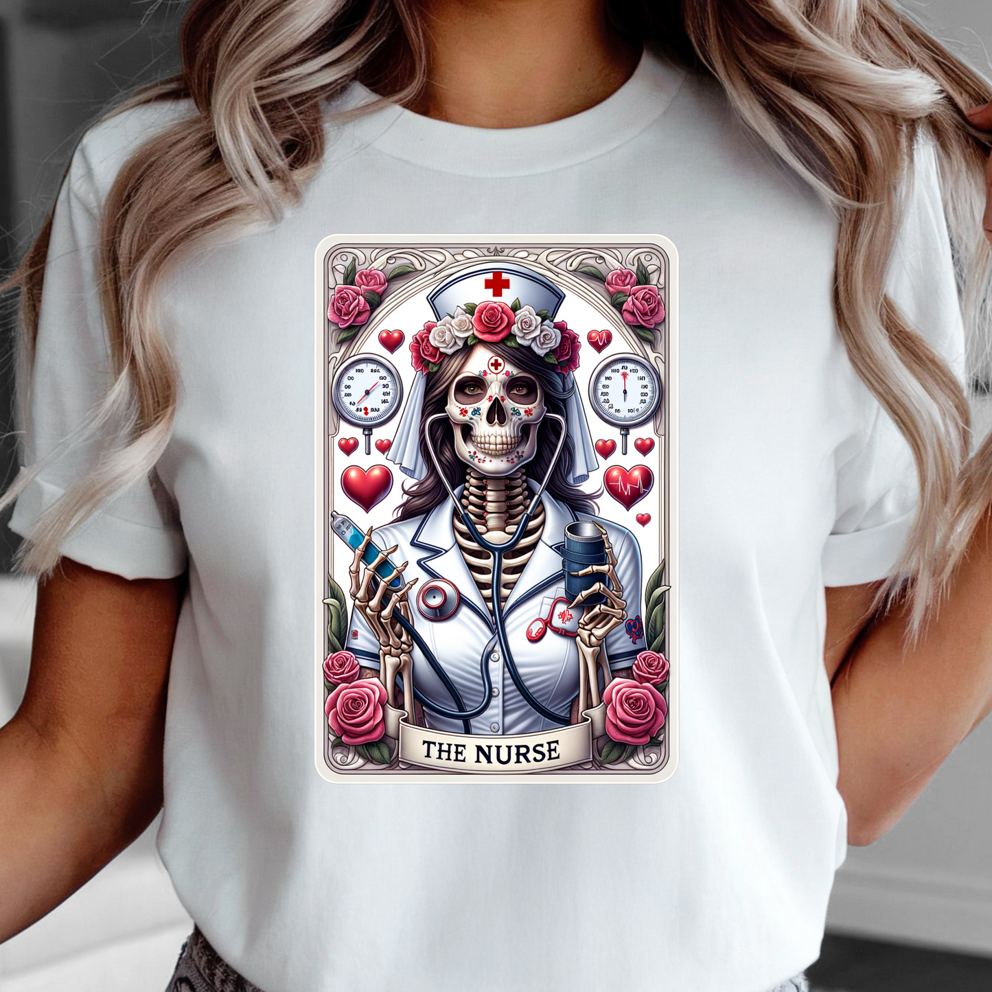 The Nurse Skeleton Tarot Card T shirt