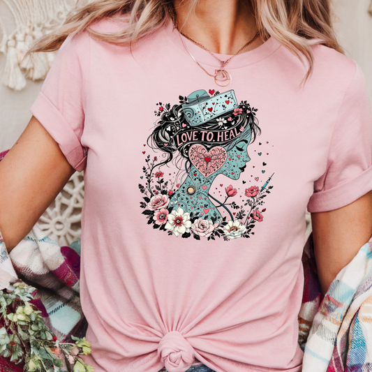 Love To Heal Nurse T Shirt