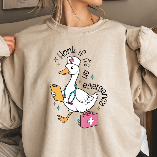Honk If Its An Emergency Crewneck Pullover Sweatshirt